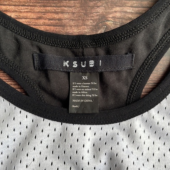 KSUBI | Black and white mesh detail crop top - Picture 3 of 6